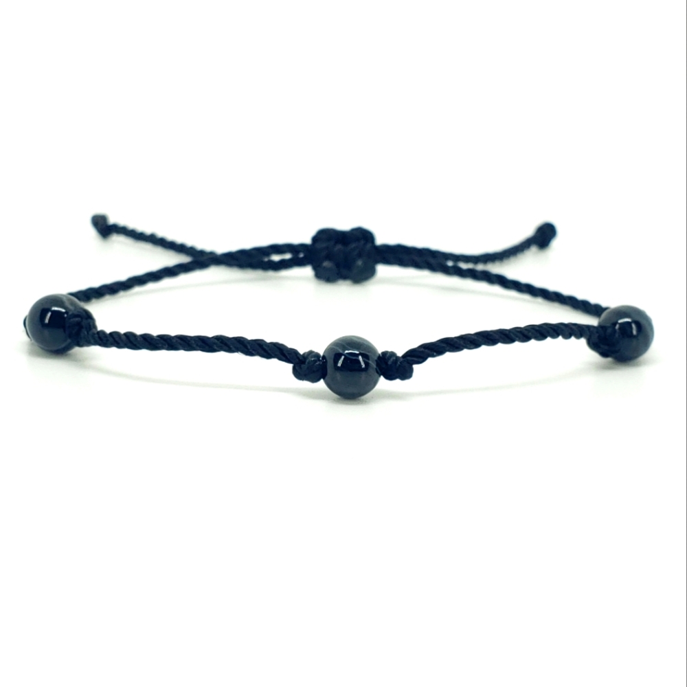 Black agate crystal bracelet, Onyx crystal handmade bracelet, healing crystals